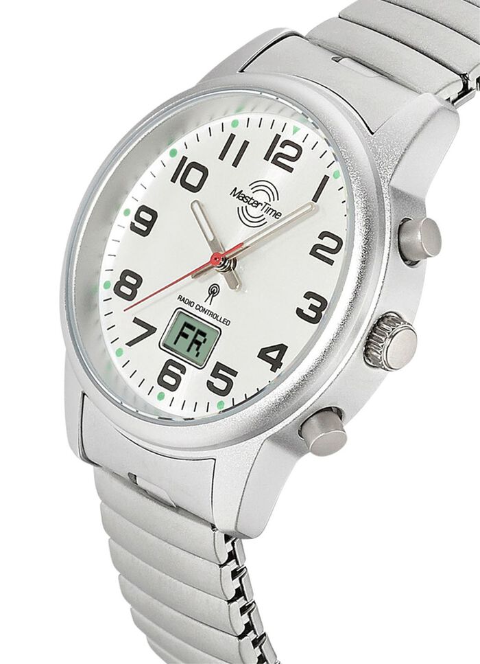 Master Time radiogestuurd dameshorloge met roestvrijstalen trekkoord 