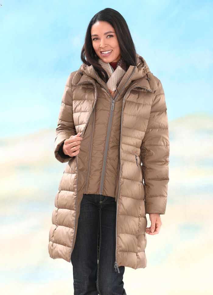 Korte donsjas met ritssluiting 