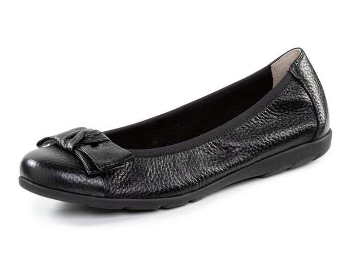 Caprice, chique damesballerina&#39;s, breedte G, met elastische band ZWART