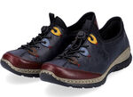 Rieker pantoffels met elastisch snelvetersysteem BLAUW-MULTICOLOR