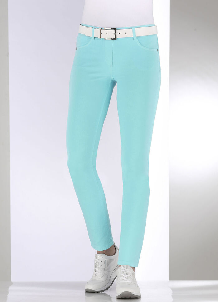 Broek in een comfortabel pull-on-model TURQUOISE