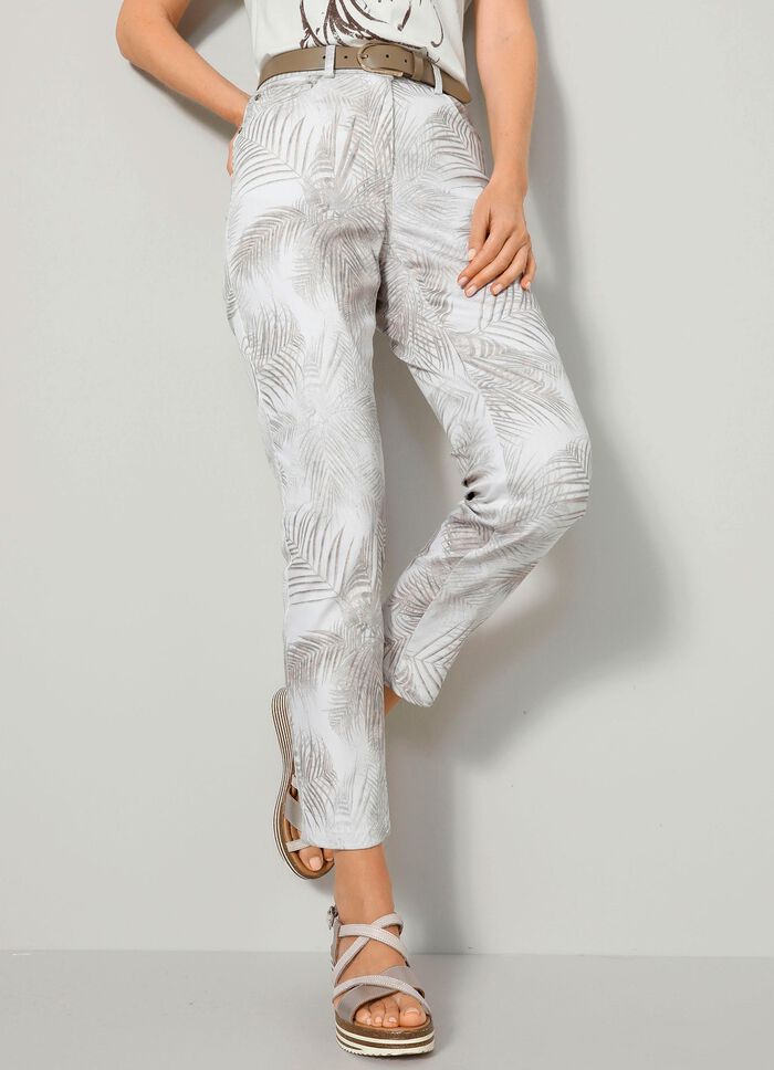 Broek in trendy bladdesign 