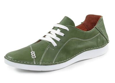 ELENA EDEN veterschoen met gekreukelde structuur en decoratieve naden 