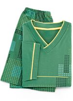 Shorty met V-hals en geprint motief 