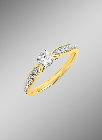 Edele damesring met briljant geslepen diamanten 