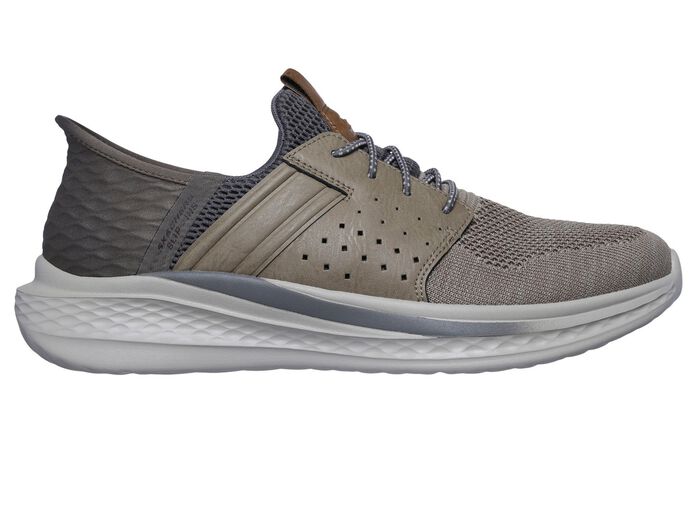 SKECHERS pantoffels met voorgevormde instaphielplaat TAUPE-GRIJS
