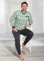 Pyjama met V-hals en borstzakje 