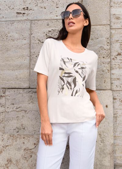 Shirt met ronde hals 