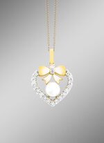 Hanger met 19 briljanten en zoetwaterkweekparel 