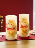 Echte waskaarsen met led, set van 2 