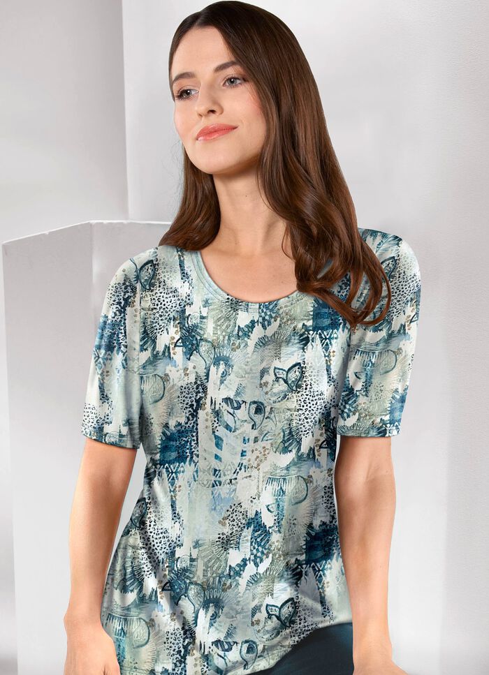 Fijngebreide trui 13 BLAUW-MULTICOLOR