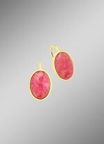 Vergulde oorbellen met rhodochrosiet 