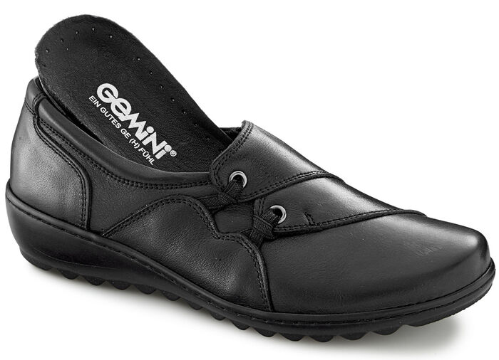 Gemini pantoffels gemaakt van rundnappaleer ZWART