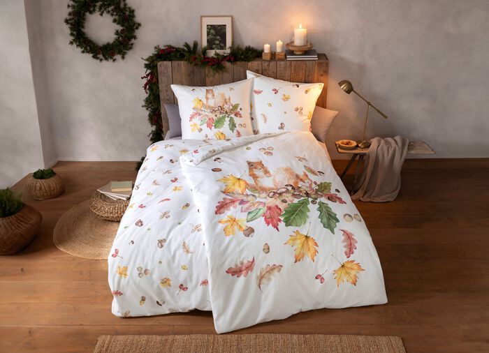 Beddengoedset met herfstmotieven 