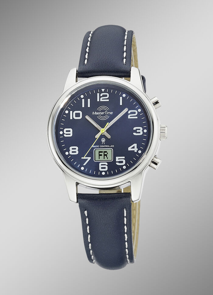 Master Time radiogestuurd dameshorloge met leren band 