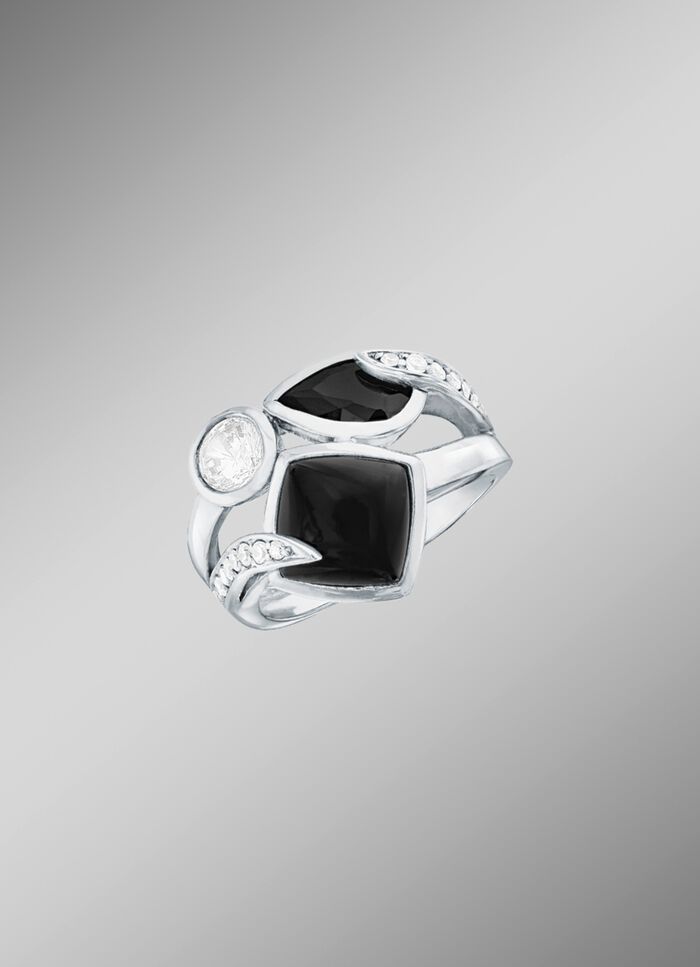 Stevige damesring met onyx 