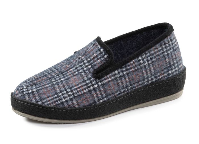 Textielpantoffels met anatomisch gevormd voetbed BLAUWGRIJS-MULTICOLOR