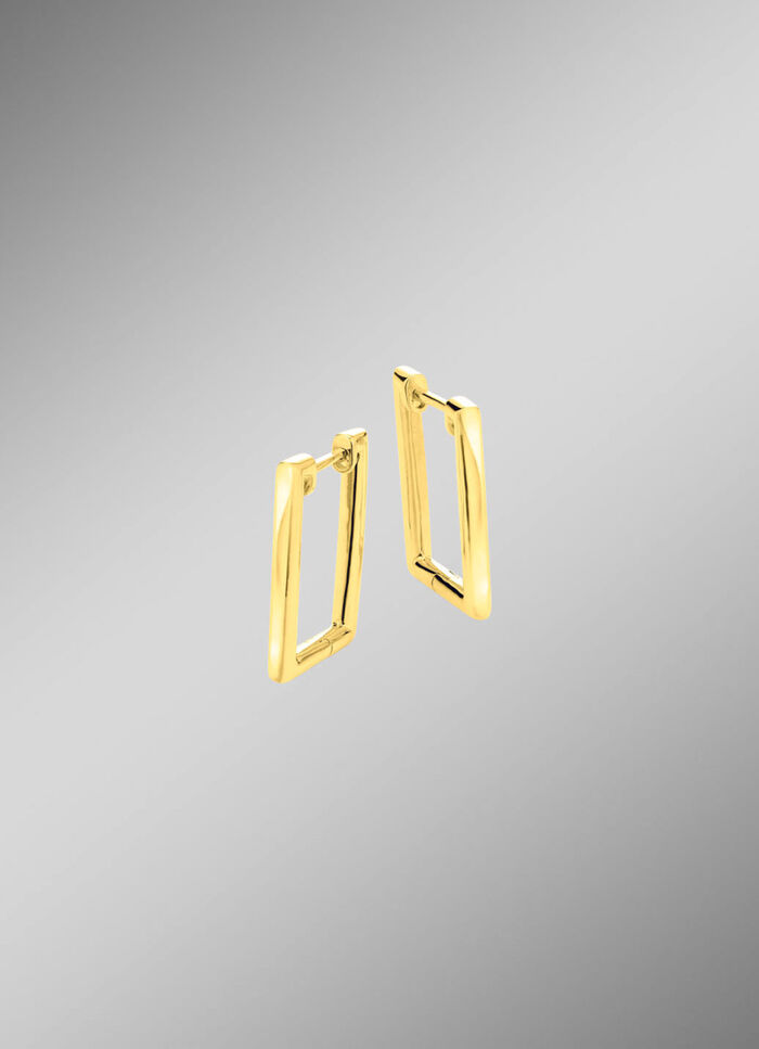 Moderne creolen in een vierkante vorm 