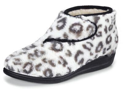 Enkellaarsjes met klittenband van knuffelig pluche 