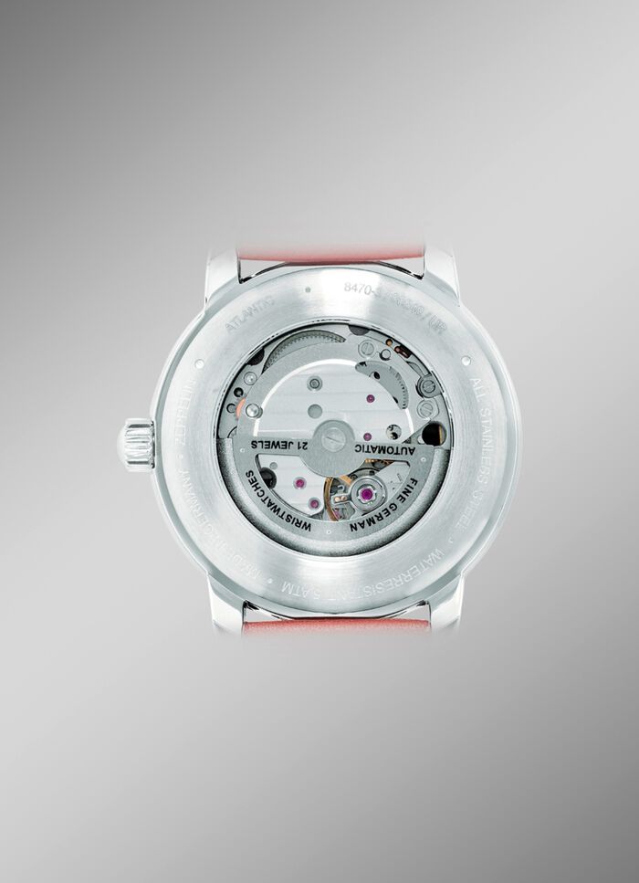 Zeppelin automatisch herenhorloge met roestvrijstalen kast en leren band 