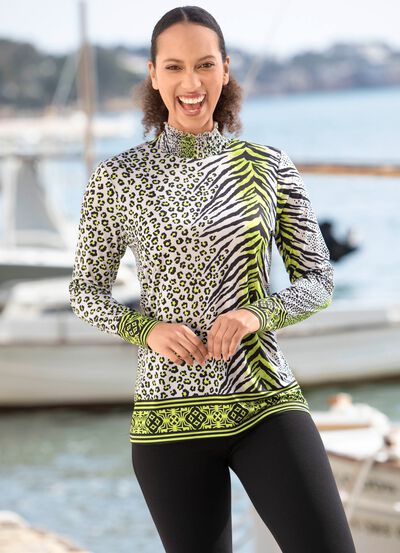 Shirt met briljant all-over design in 2 kleuren 