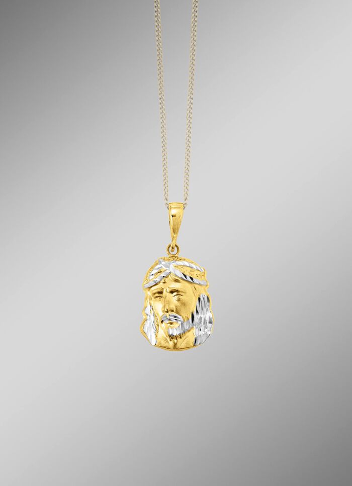 Diamantgeslepen hanger in tweekleurige uitvoering 