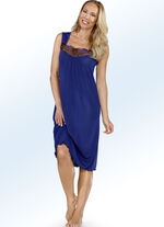 Charmeuse nachthemd met brede bandjes 