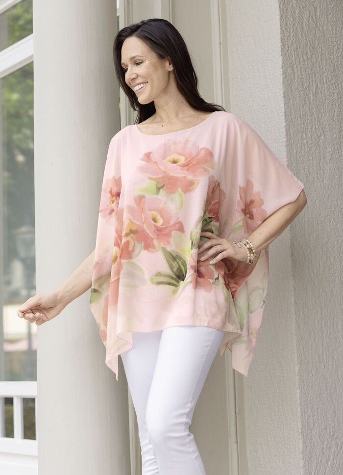 Poncho tuniek met ge&iuml;ntegreerde top 