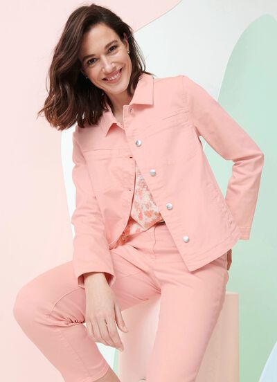 Denim jack met stijlvolle naden 