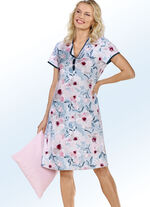 Nachthemd met contrasterende rand 