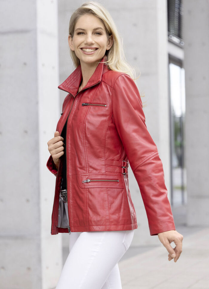 Kort leren jasje van &ldquo;Caminari&rdquo; 