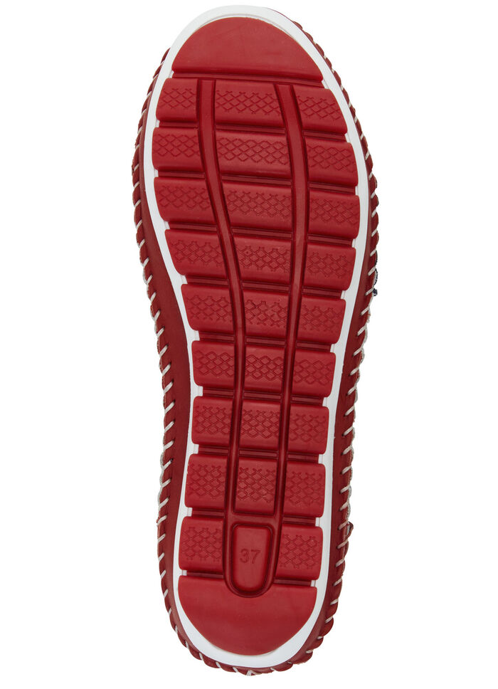 Gemini, klassieke damespantoffels, breedte G, met uitneembaar voetbed WIT-ROOD-MARINEBLAUW