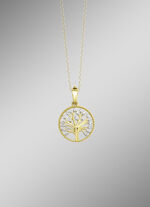 Levensboom hanger met 21 diamanten 