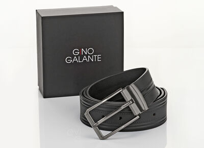 GINO GALANTE herenriem inclusief doosje, om in te korten, 4 cm breed 