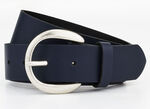 Modieuze leren damesriem, 3,5 cm breed MARINE