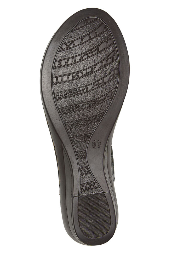 ELENA EDEN, zomerse damessandalen, breedte G, van leer ZWART