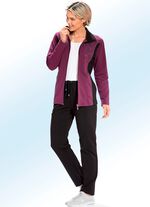 Vrijetijdspak met contrasterende inzetstukken en decoratieve biezen 