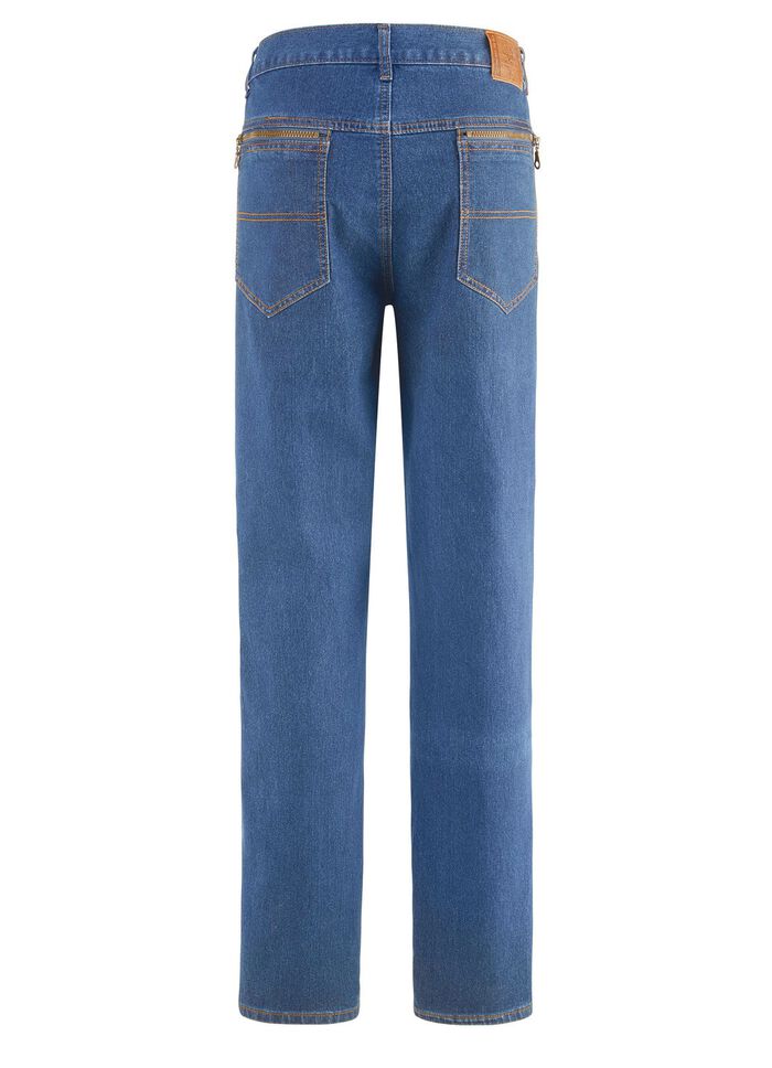Jeans met elastische taillebandinzetstukken in 3 kleuren LICHTE JEANS