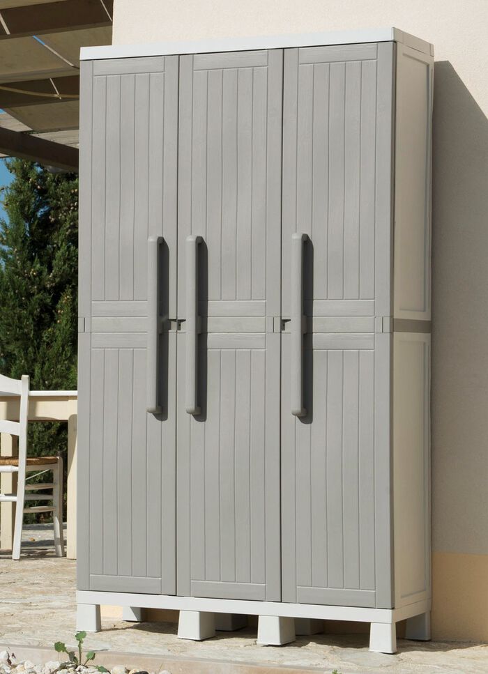 Apparatuurkast, 3 deuren GRIJS