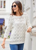 Trui met subtiel paillettengaren ECRU