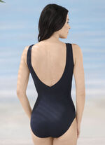 Sunmarin badpak met geplaatst printdesign en half korset 