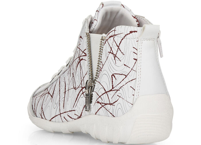 Remonte veterlaarzen van effectief bedrukt nappaleer WIT-ROOD