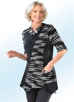 Tuniek met verfijnde snit GRAFIET-ZWART-ECRU