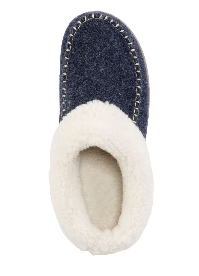 Laurina pantoffels met een behaaglijke pluche kraag MARINE