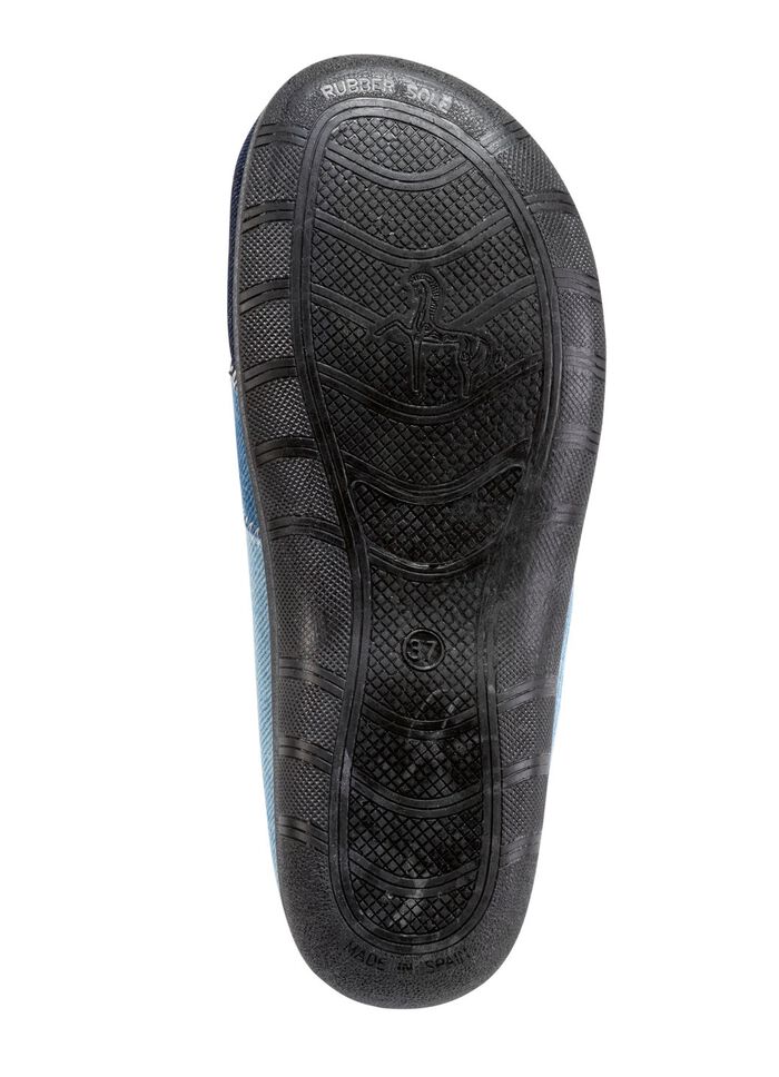 Laurina pantoffels gemaakt van katoendenim BLAUW