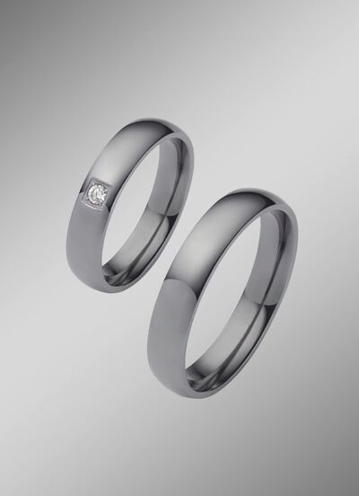 Glanzende tantaal trouwring 