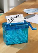 Mini-documentvernietiger met handslinger 