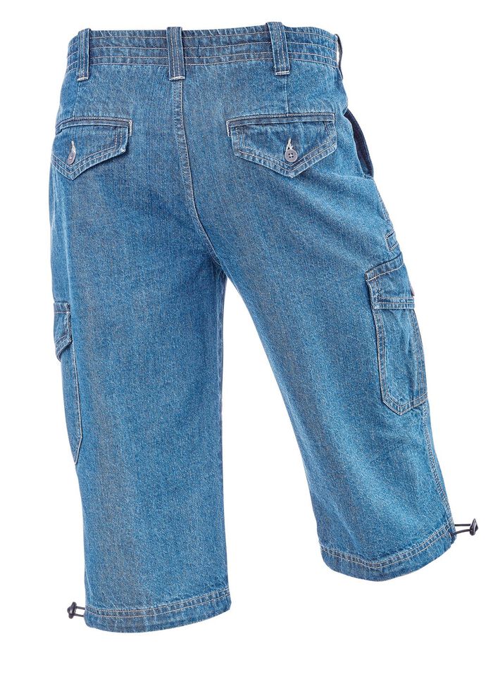Denim bermudashort met cargozakken in 3 kleuren LICHTJEANS