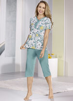 Pyjama met korte mouwen en knoopsluiting 