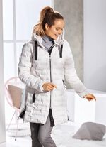 Functionele korte jas met vaste capuchon NATUURLIJK WIT